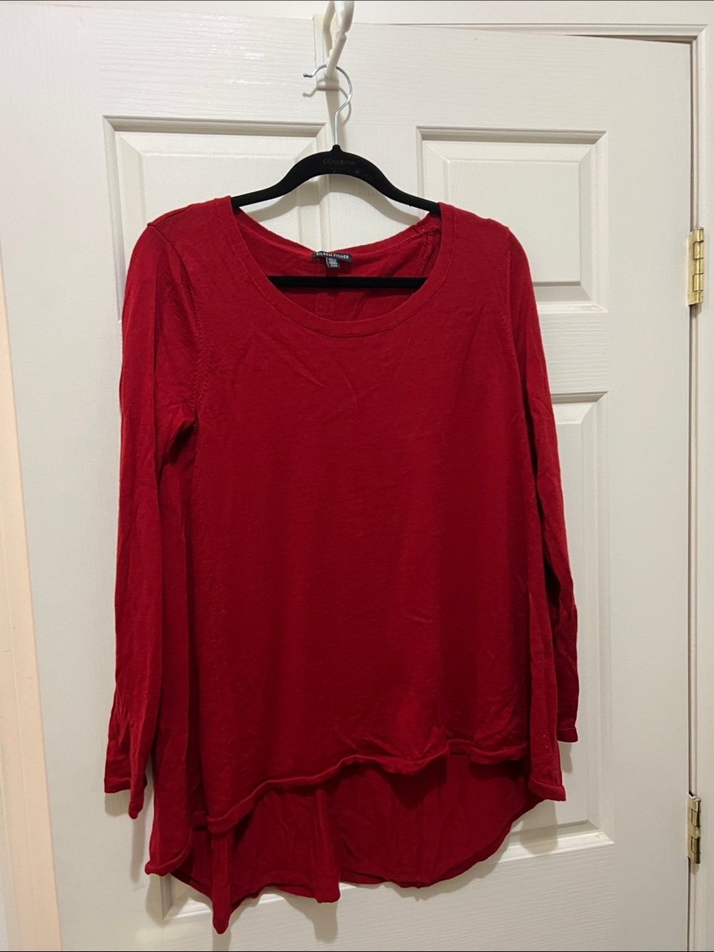 Eileen Fisher Dark Red Long-Sleeve Crewneck Sweater (sz m)